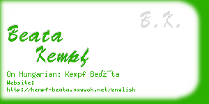 beata kempf business card